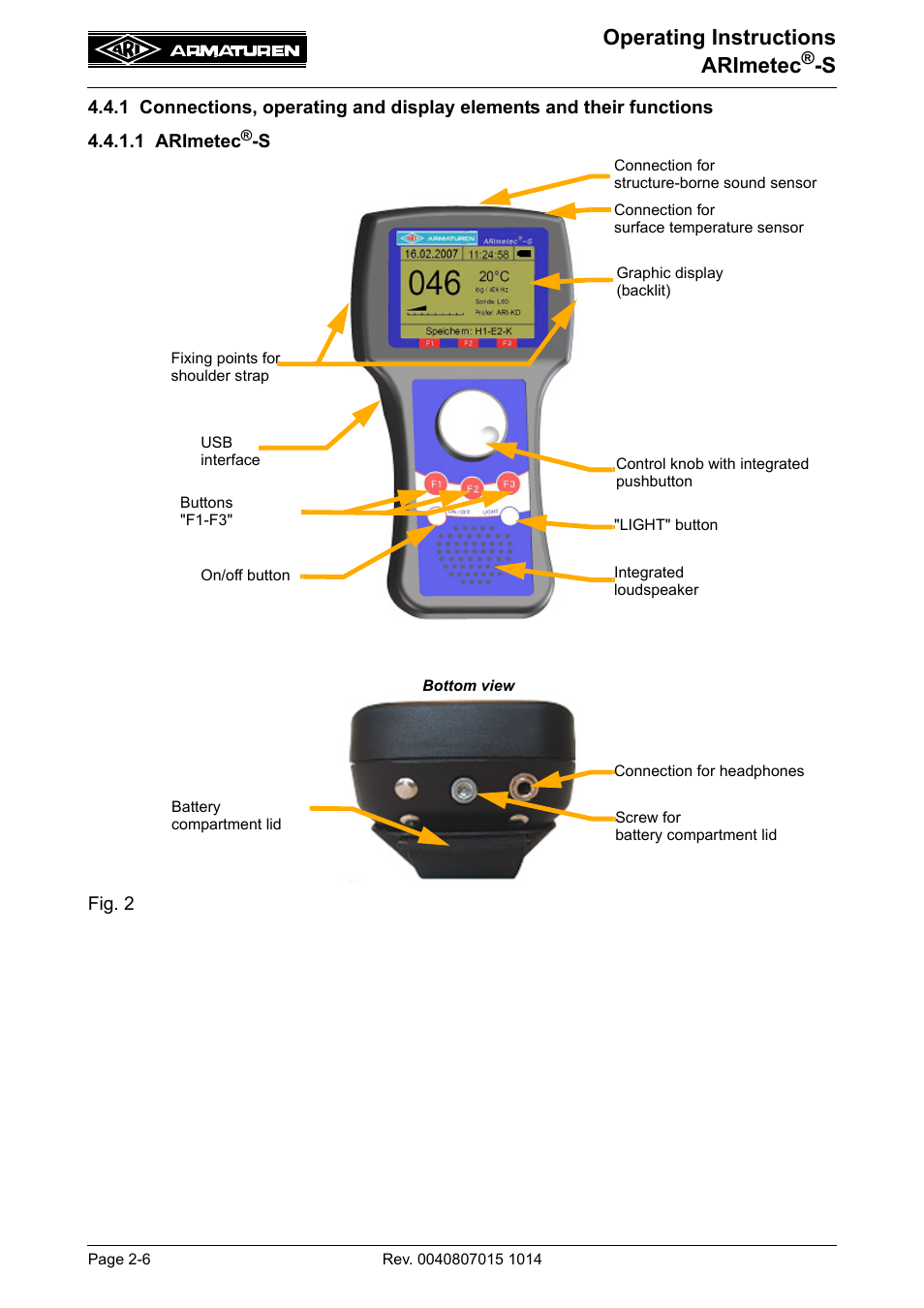 1 arimetec®-s, 1 arimetec®-s -6, Operating instructions arimetec | ARI Armaturen ARImetec-S EN User Manual | Page 6 / 34