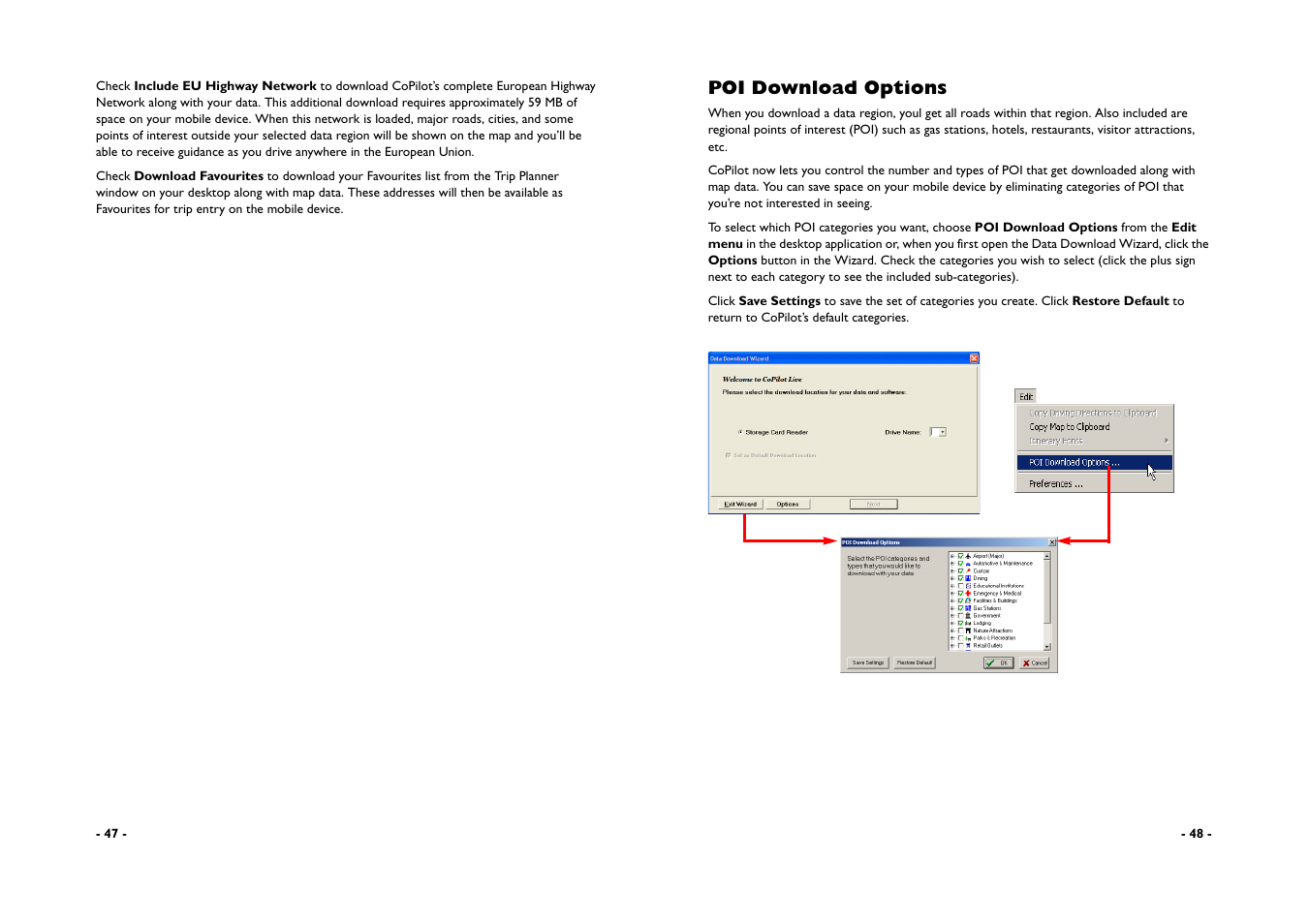Poi download options | ALK Technologies CoPilot A780 User Manual | Page 26 / 47