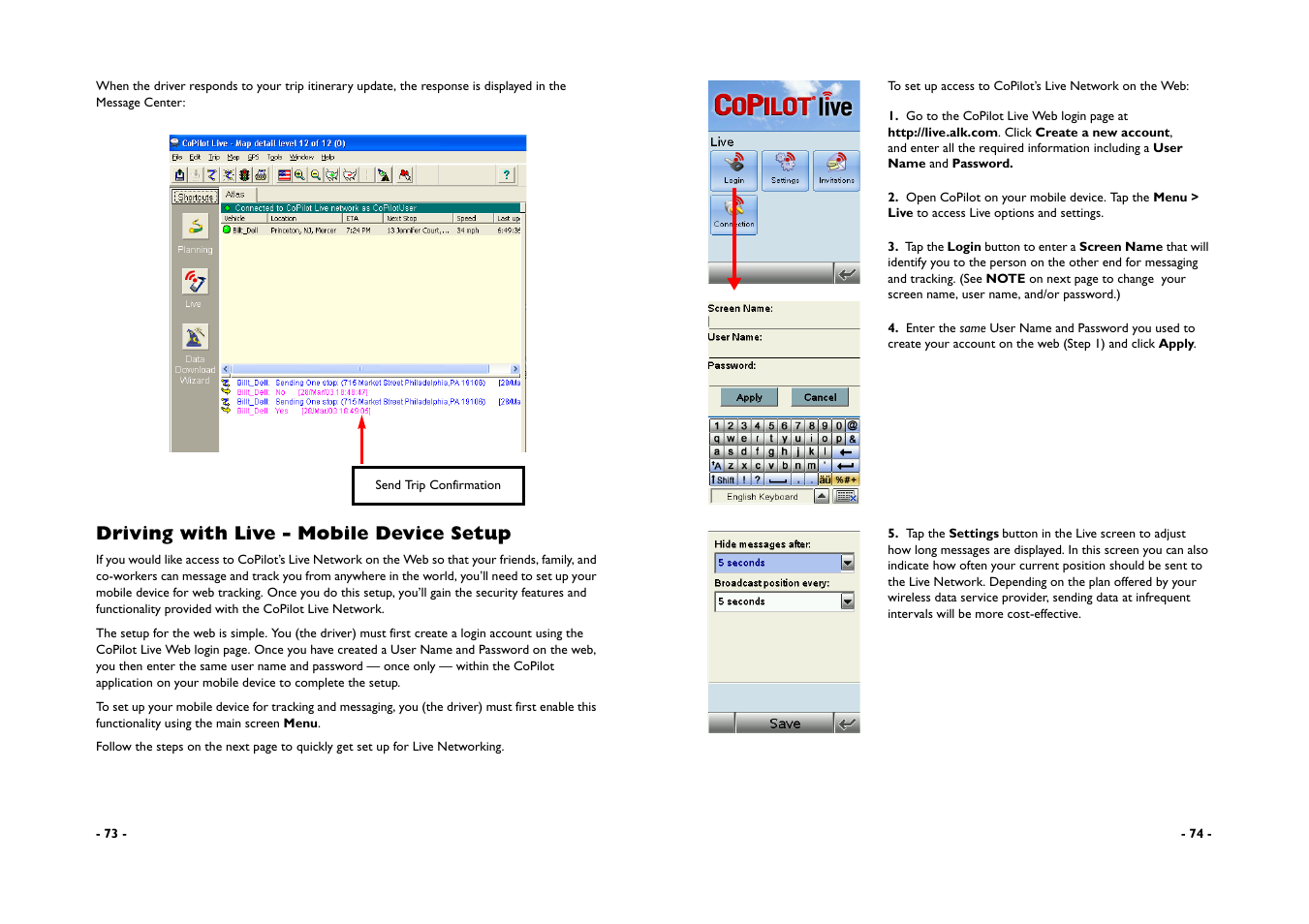 Driving with live - mobile device setup | ALK Technologies CoPilot A780 User Manual | Page 39 / 47