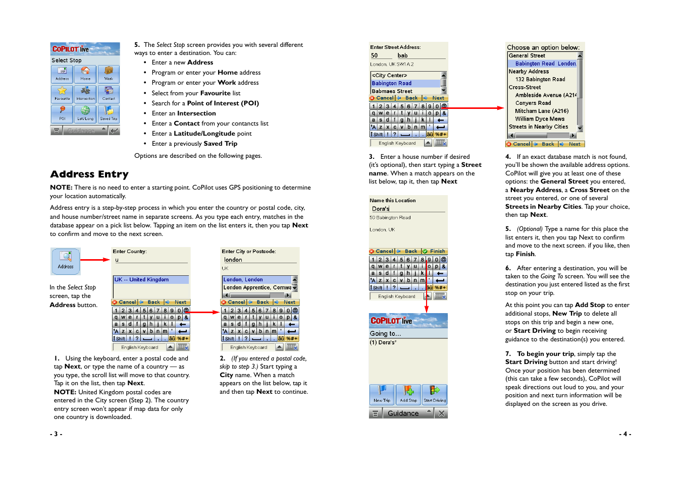 Address entry | ALK Technologies CoPilot A780 User Manual | Page 4 / 47