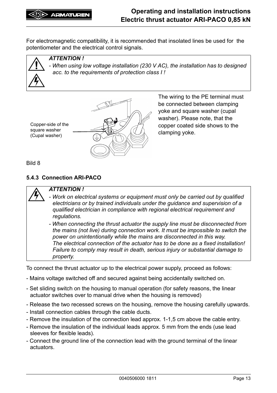 3 connection ari-paco | ARI Armaturen ARI-PACO 0,85kN EN User Manual | Page 13 / 32