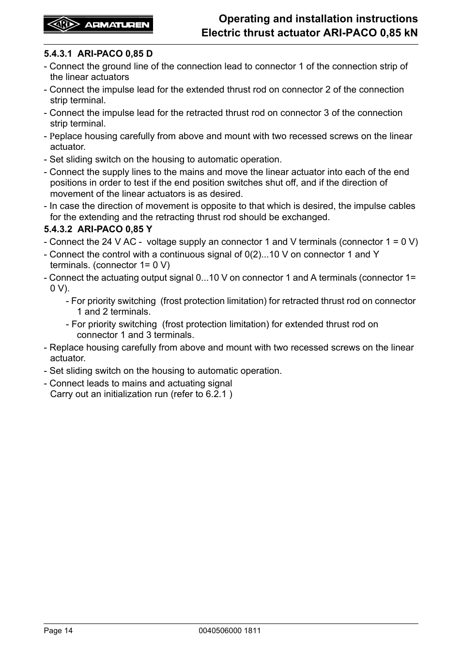 ARI Armaturen ARI-PACO 0,85kN EN User Manual | Page 14 / 32
