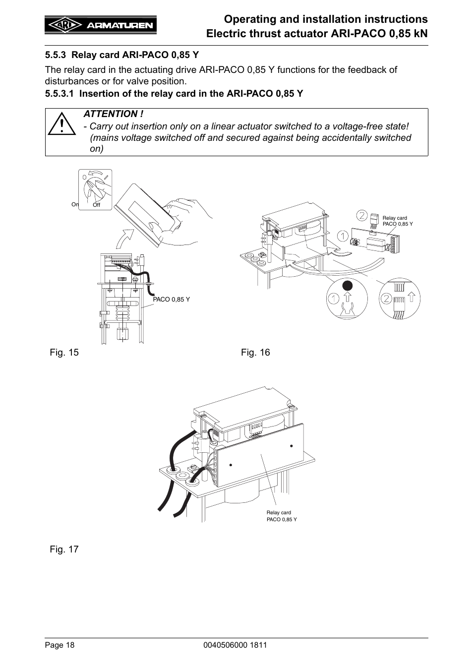 3 relay card ari-paco 0,85 y | ARI Armaturen ARI-PACO 0,85kN EN User Manual | Page 18 / 32