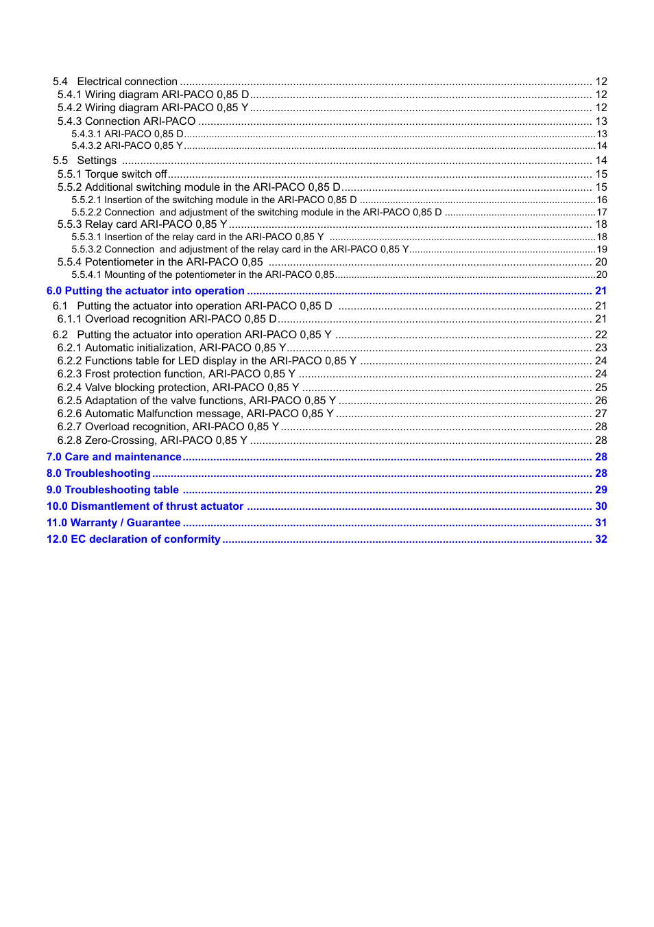 ARI Armaturen ARI-PACO 0,85kN EN User Manual | Page 2 / 32