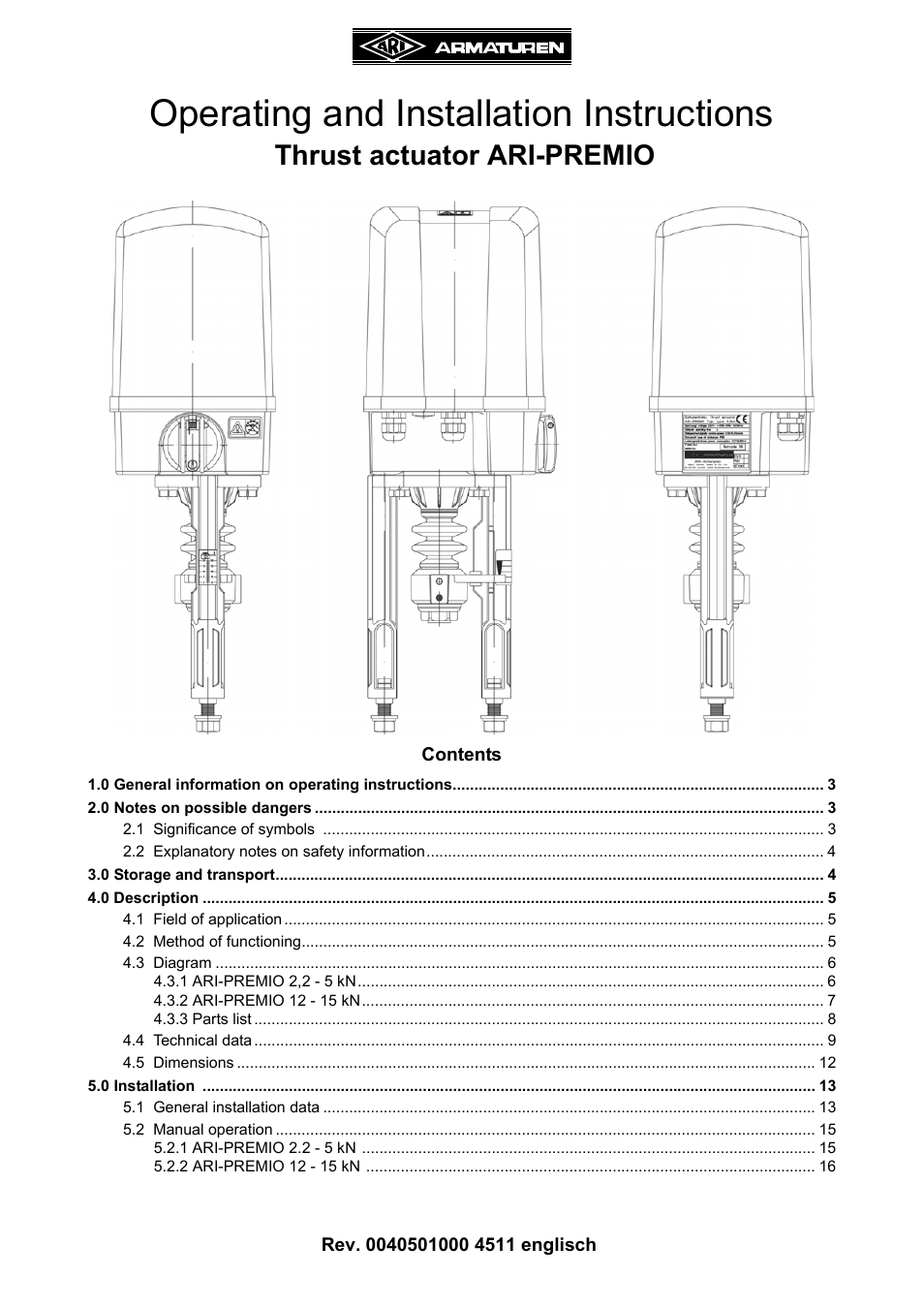 ARI Armaturen ARI-PREMIO User Manual | 54 pages