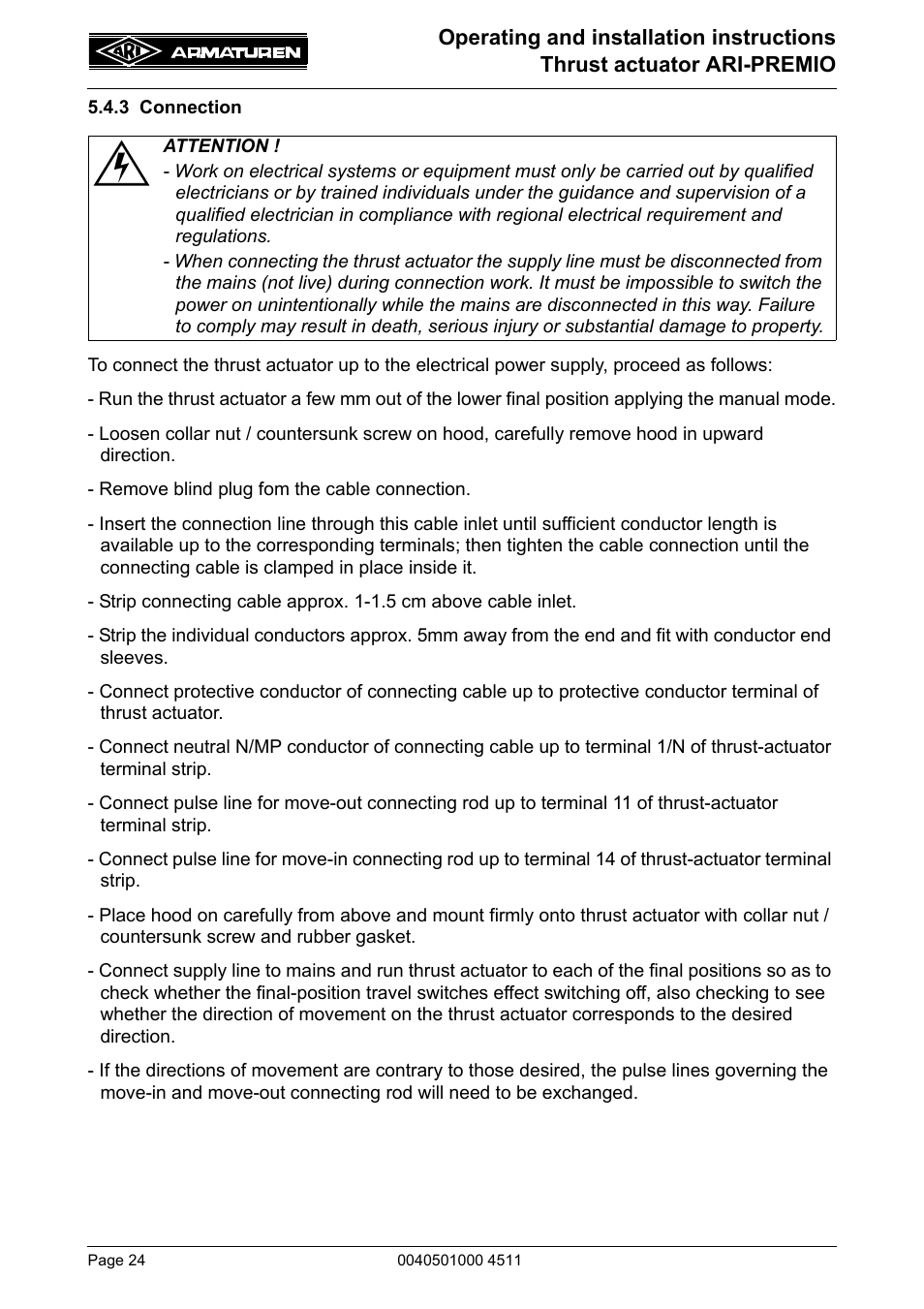 3 connection | ARI Armaturen ARI-PREMIO User Manual | Page 24 / 54