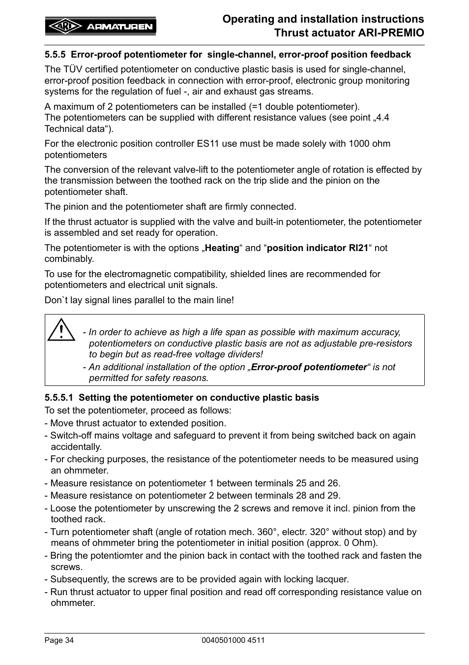 ARI Armaturen ARI-PREMIO User Manual | Page 34 / 54