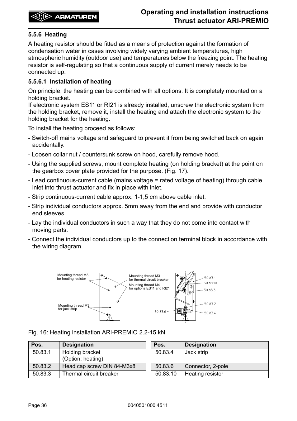 6 heating, 1 installation of heating | ARI Armaturen ARI-PREMIO User Manual | Page 36 / 54