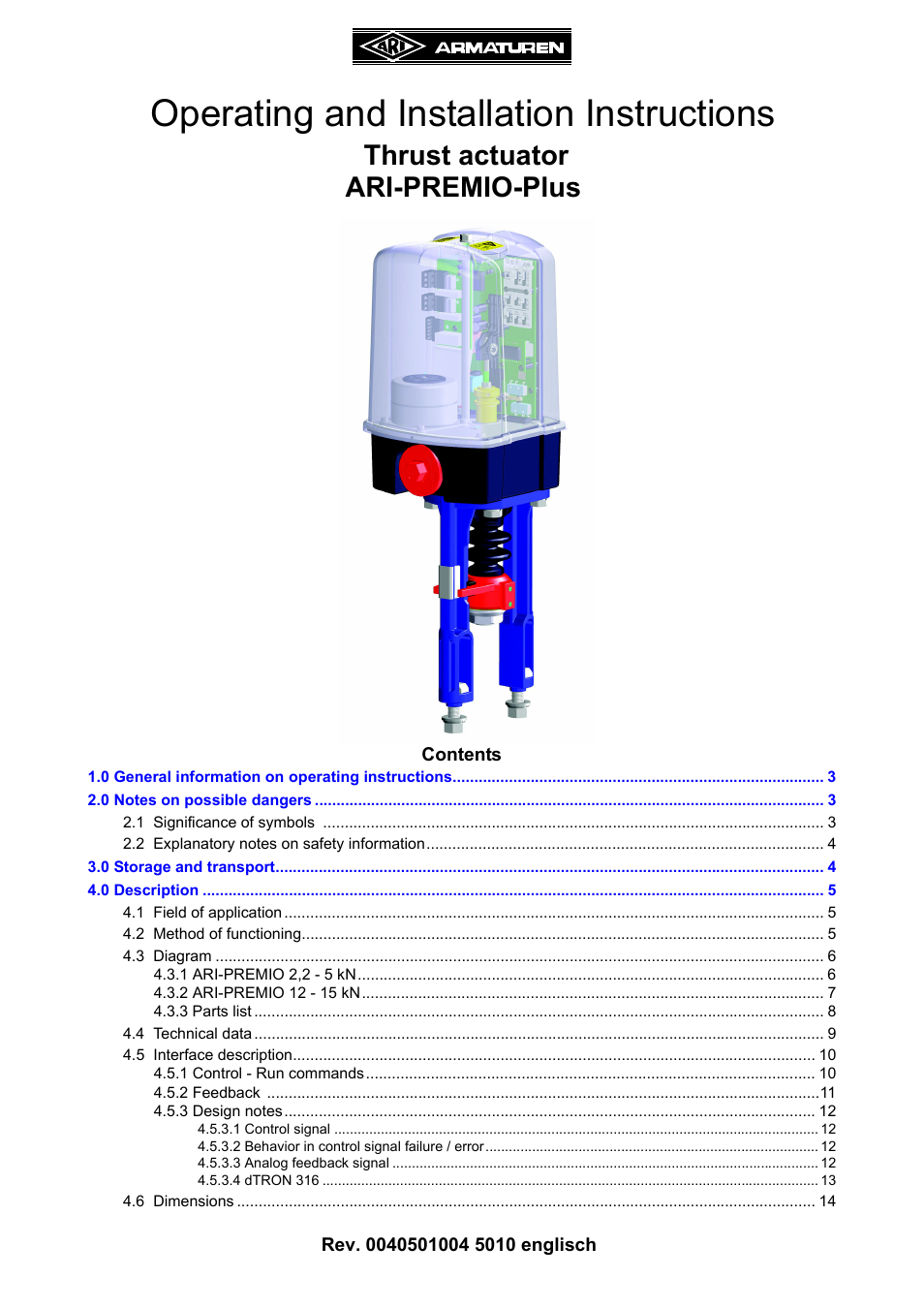 ARI Armaturen ARI-PREMIO Plus EN User Manual | 50 pages