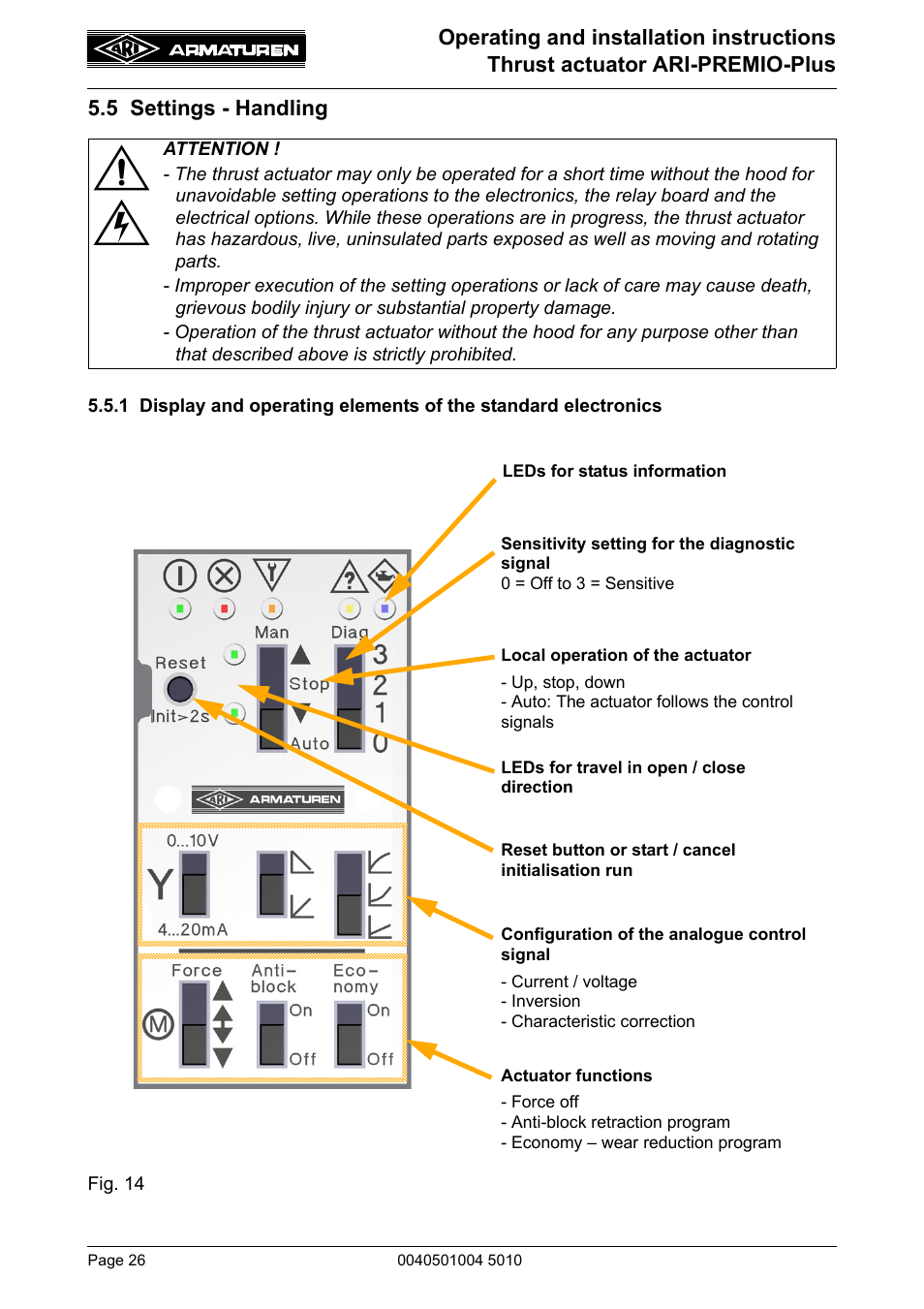 5 settings - handling | ARI Armaturen ARI-PREMIO Plus EN User Manual | Page 26 / 50