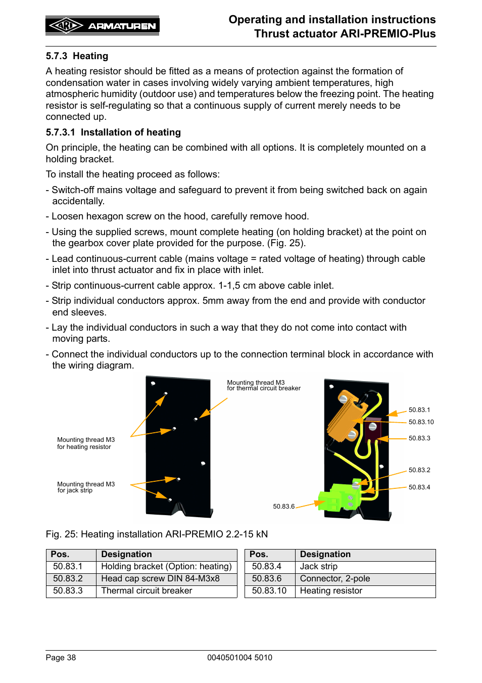 3 heating | ARI Armaturen ARI-PREMIO Plus EN User Manual | Page 38 / 50