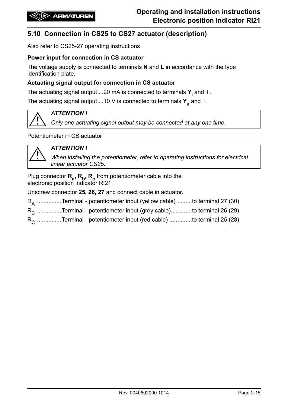 ARI Armaturen RI21 EN User Manual | Page 15 / 23