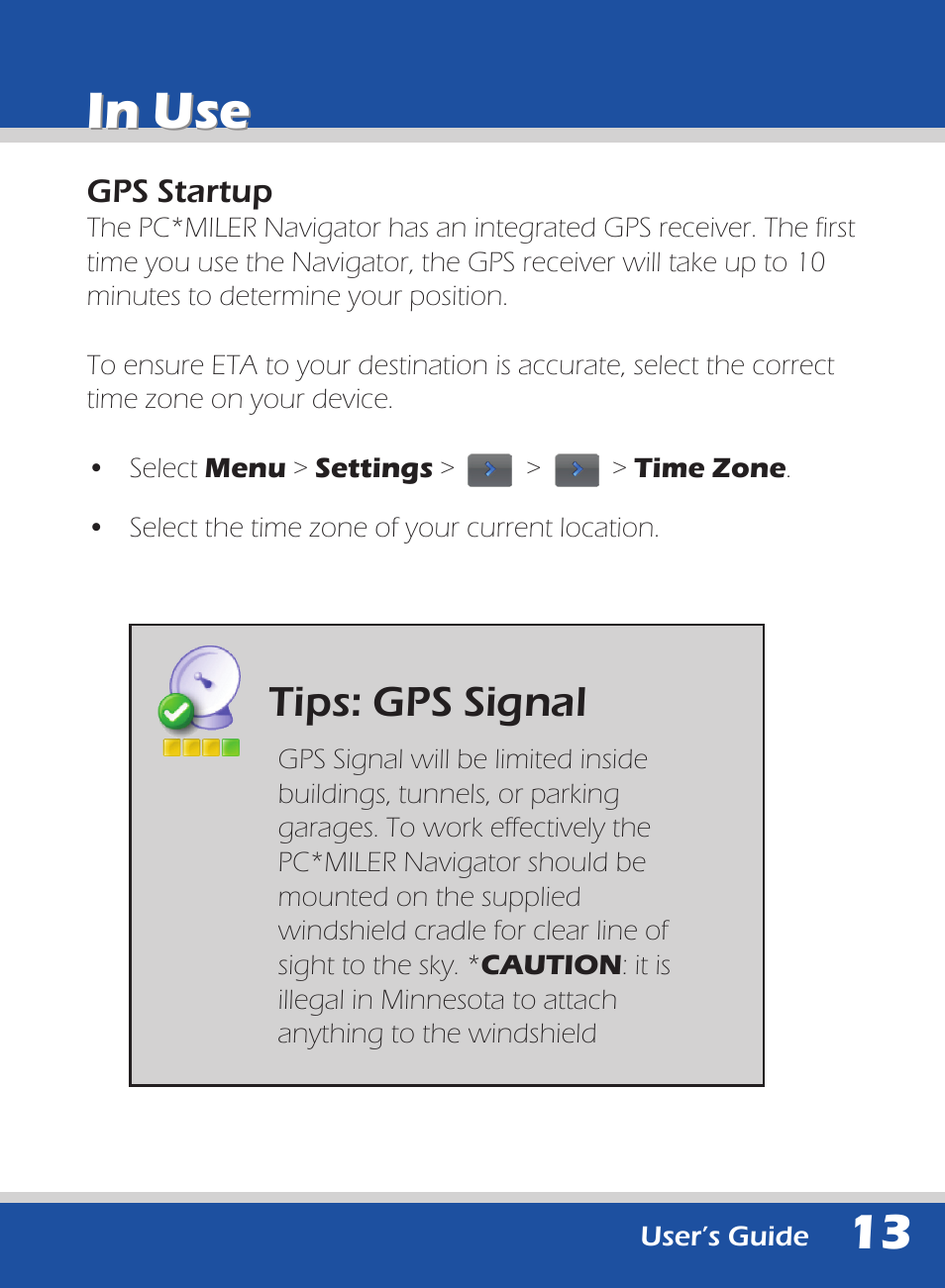 Tips: gps signal | ALK Technologies 740 User Manual | Page 13 / 80
