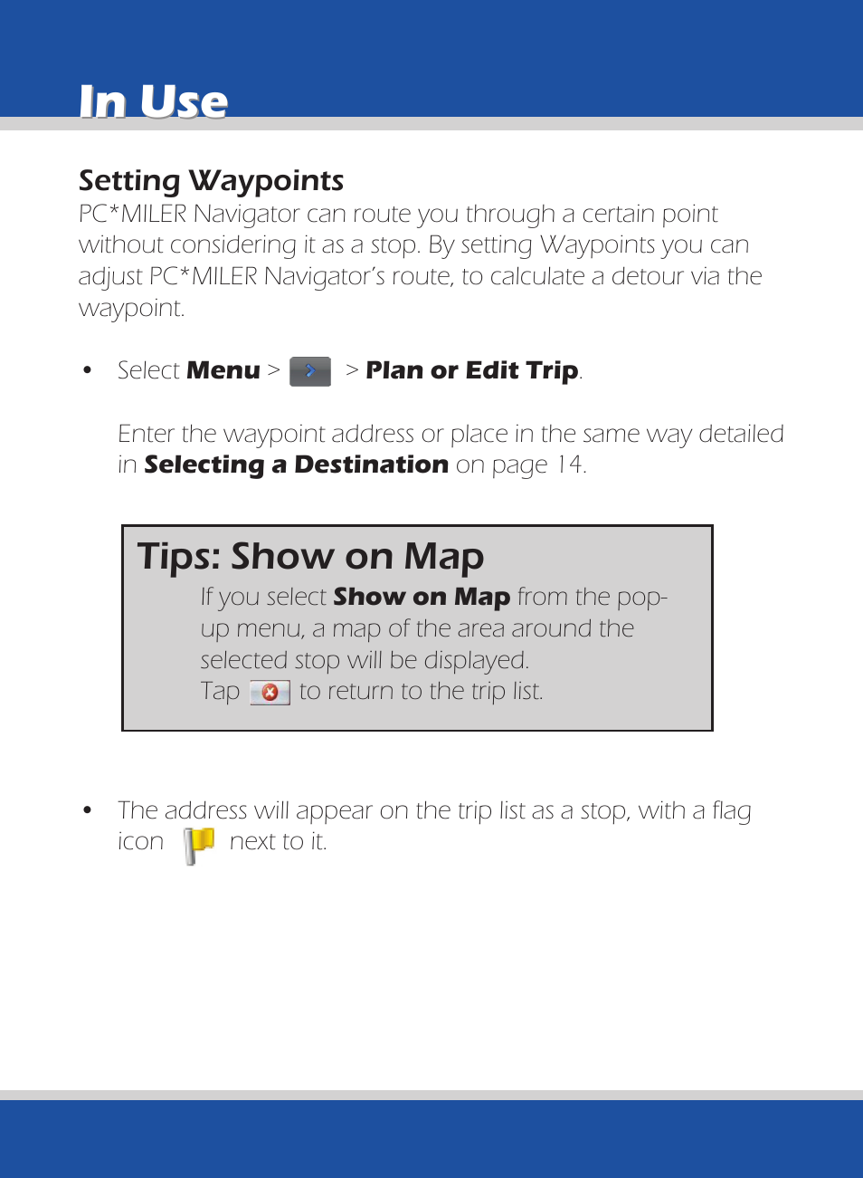 Tips: show on map | ALK Technologies 740 User Manual | Page 24 / 80