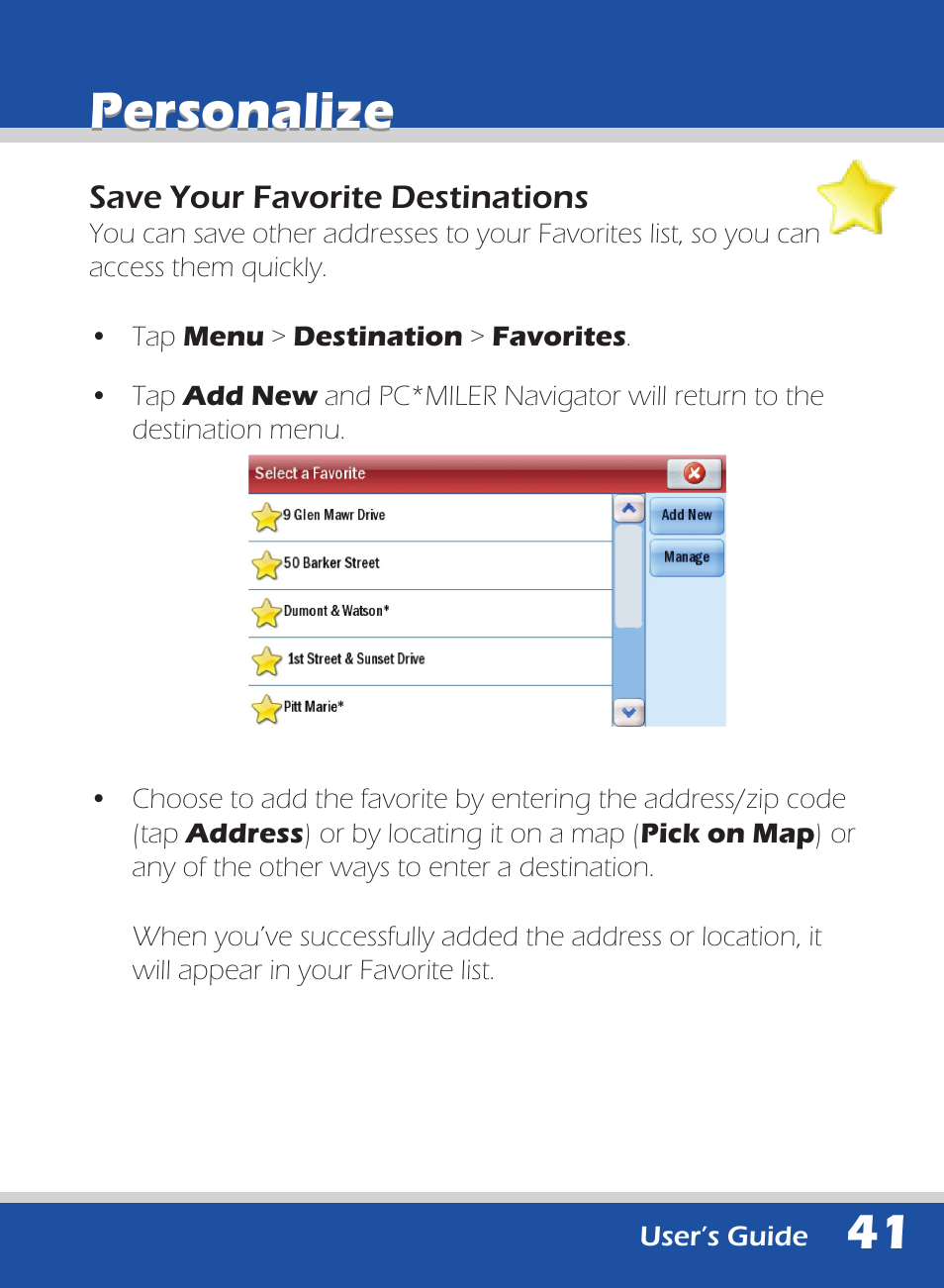 Personalize | ALK Technologies 740 User Manual | Page 41 / 80