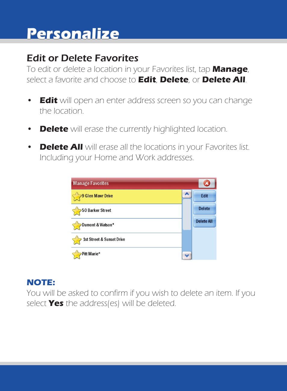 Personalize | ALK Technologies 740 User Manual | Page 42 / 80