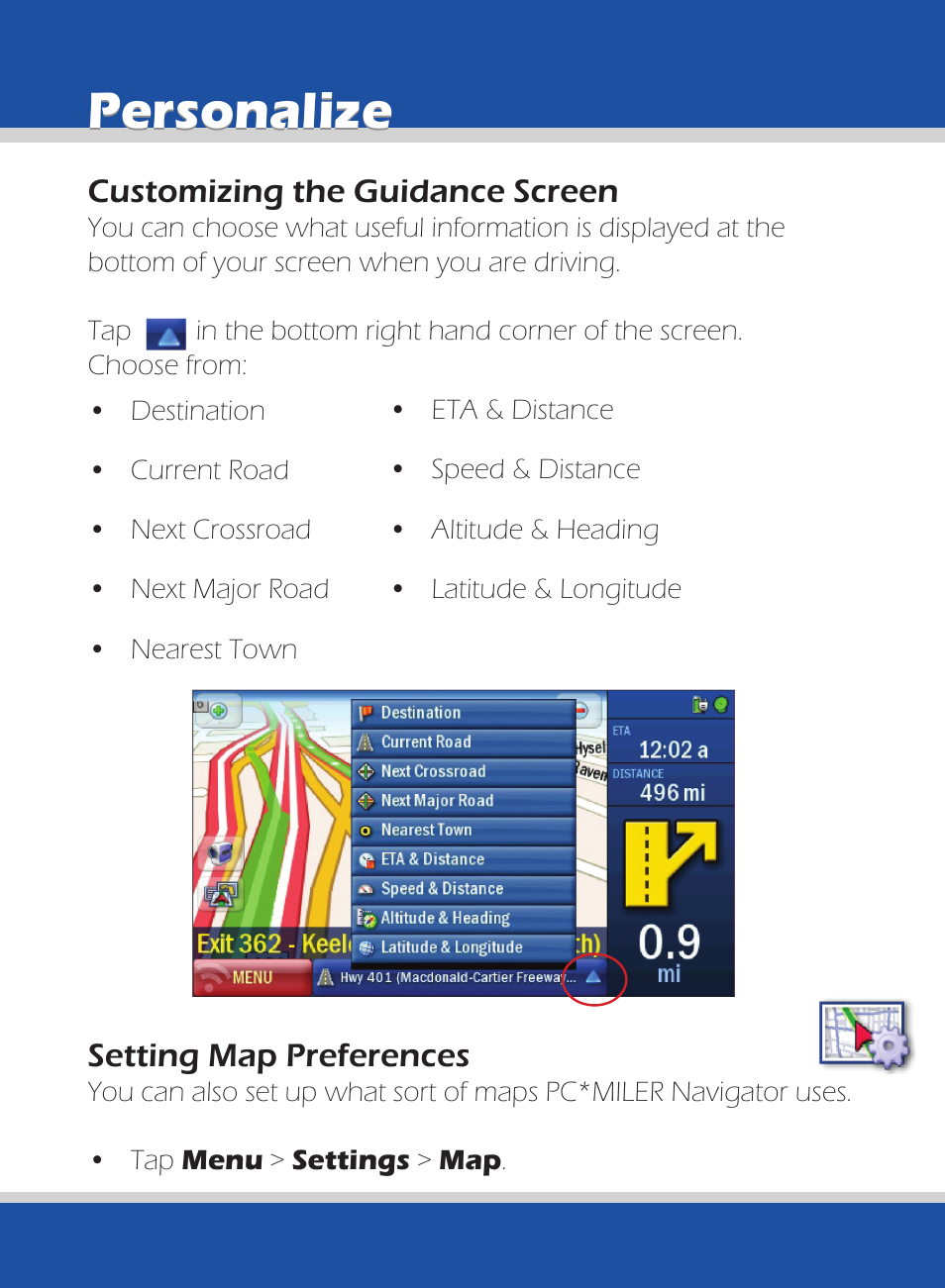 Personalize | ALK Technologies 740 User Manual | Page 44 / 80