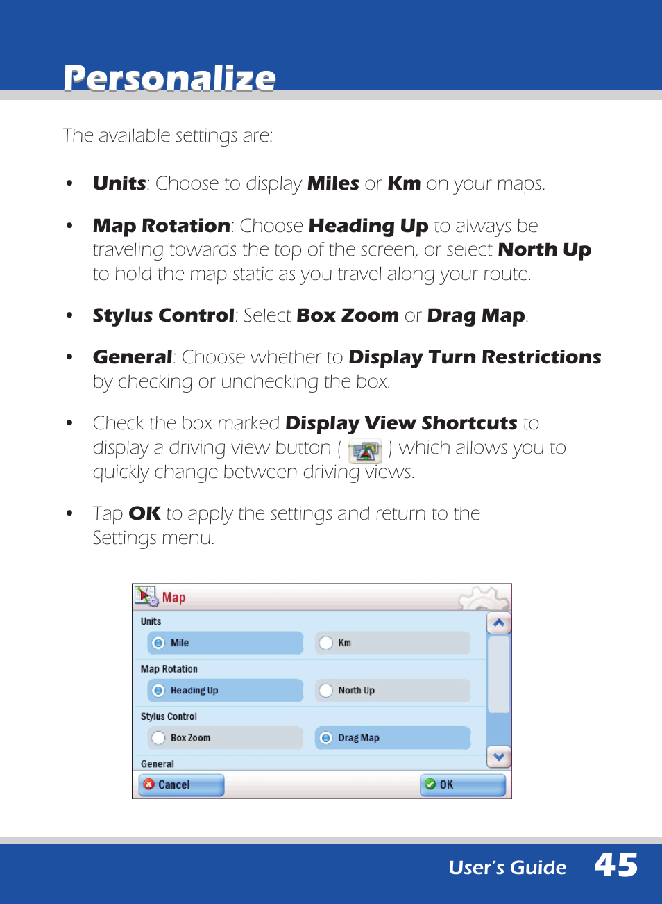 Personalize | ALK Technologies 740 User Manual | Page 45 / 80