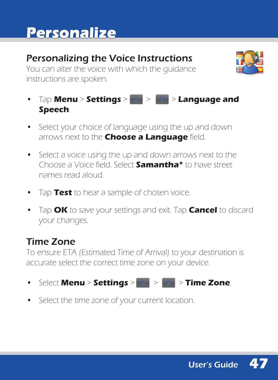 Personalize | ALK Technologies 740 User Manual | Page 47 / 80