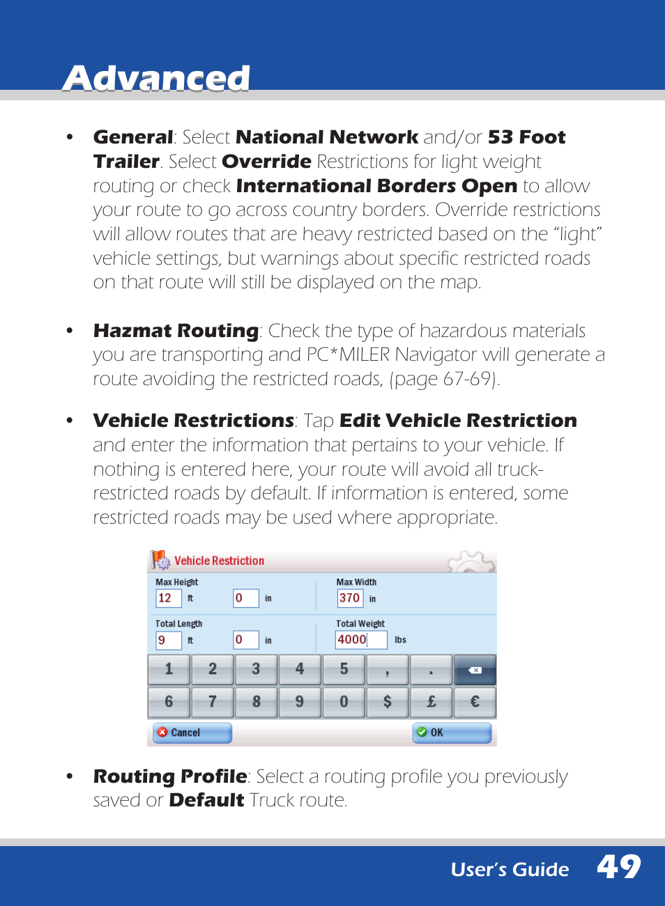 Advanced | ALK Technologies 740 User Manual | Page 49 / 80