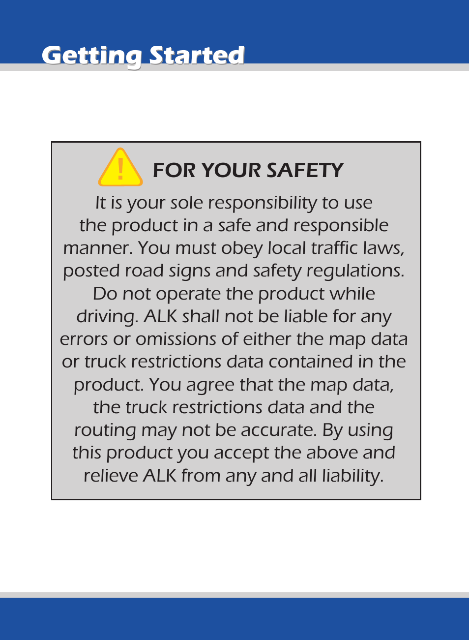Getting started | ALK Technologies 740 User Manual | Page 6 / 80