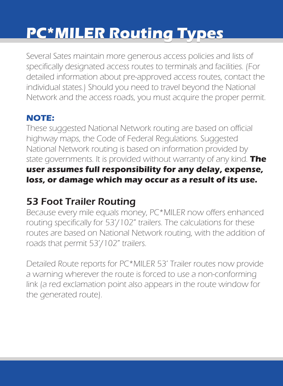 Pc*miler routing types | ALK Technologies 740 User Manual | Page 64 / 80