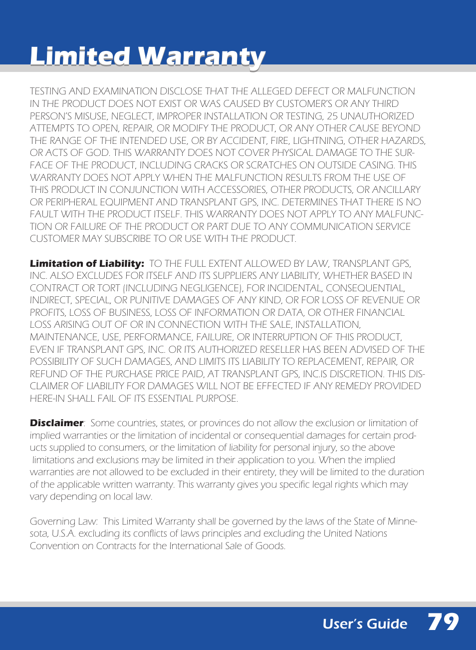 Limited warranty | ALK Technologies 740 User Manual | Page 79 / 80