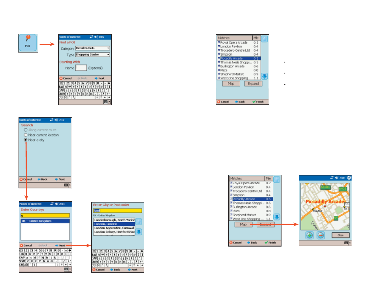 Finding points of interest | ALK Technologies Pocket PC 6 Bluetooth User Manual | Page 21 / 58