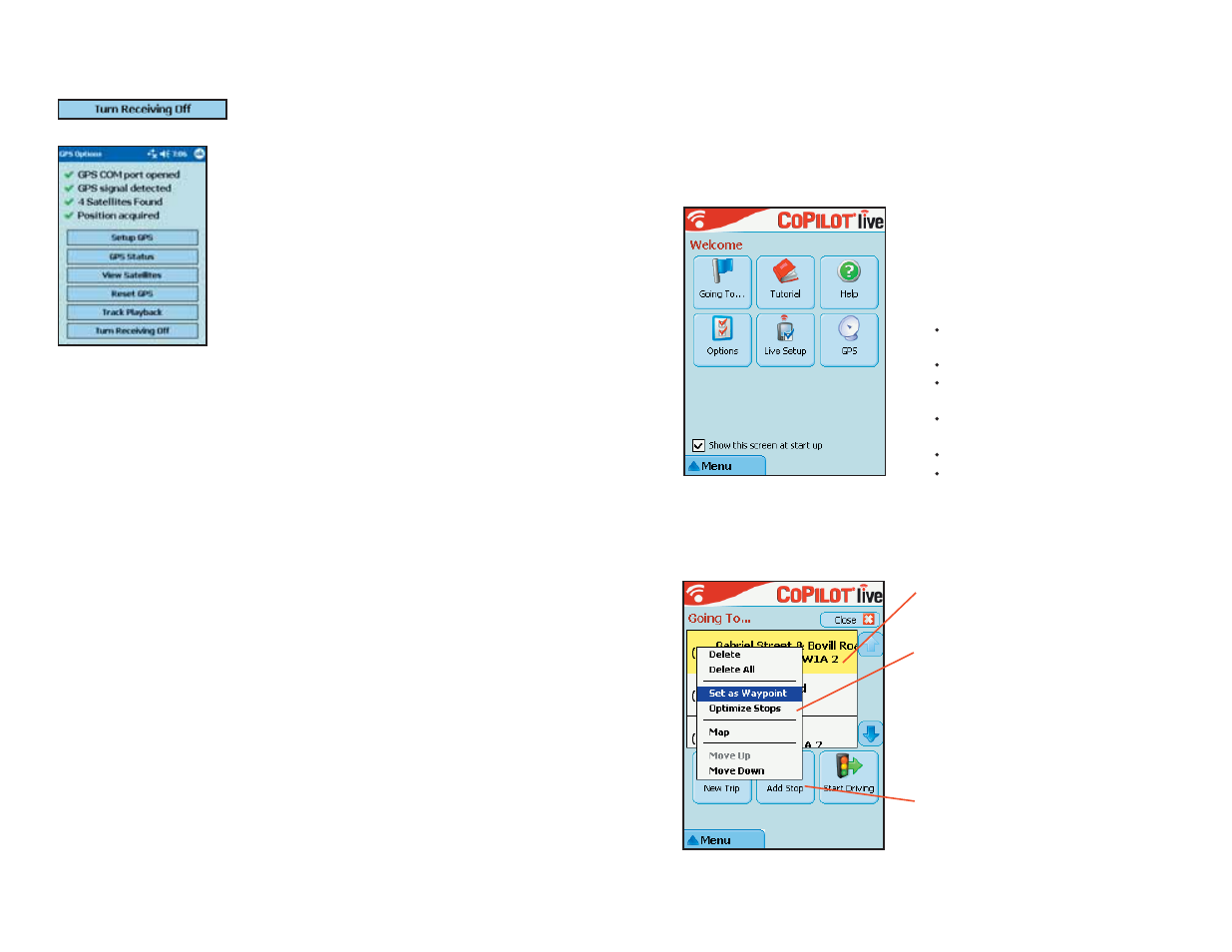 Reference, Screens & toolbars | ALK Technologies Pocket PC 6 Bluetooth User Manual | Page 32 / 58