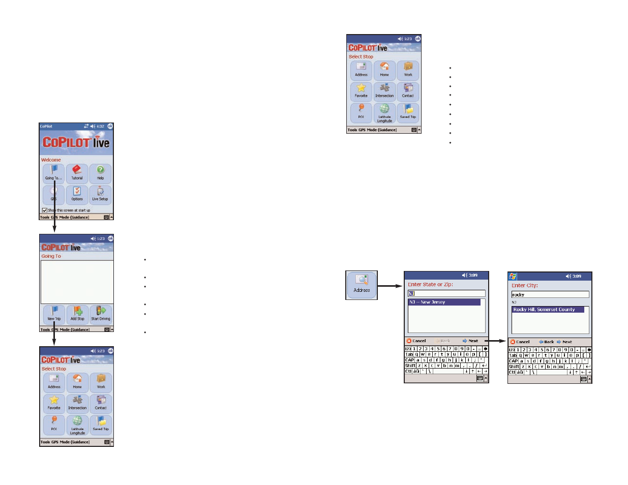 Address entry, Using your pocket pc for guidance | ALK Technologies Pocket PC 5 User Manual | Page 23 / 63