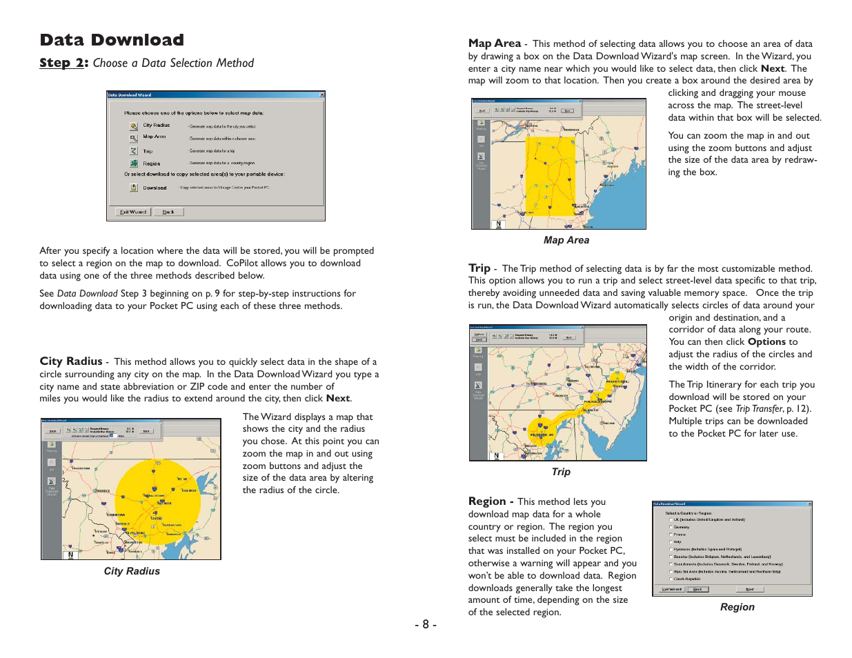 Data download | ALK Technologies Pocket PC 6 User Manual | Page 10 / 57