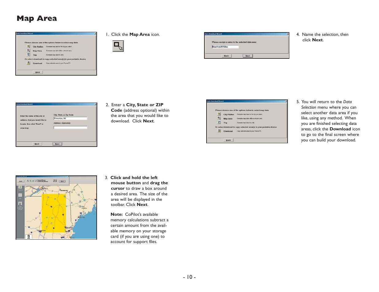 Map area | ALK Technologies Pocket PC 6 User Manual | Page 12 / 57