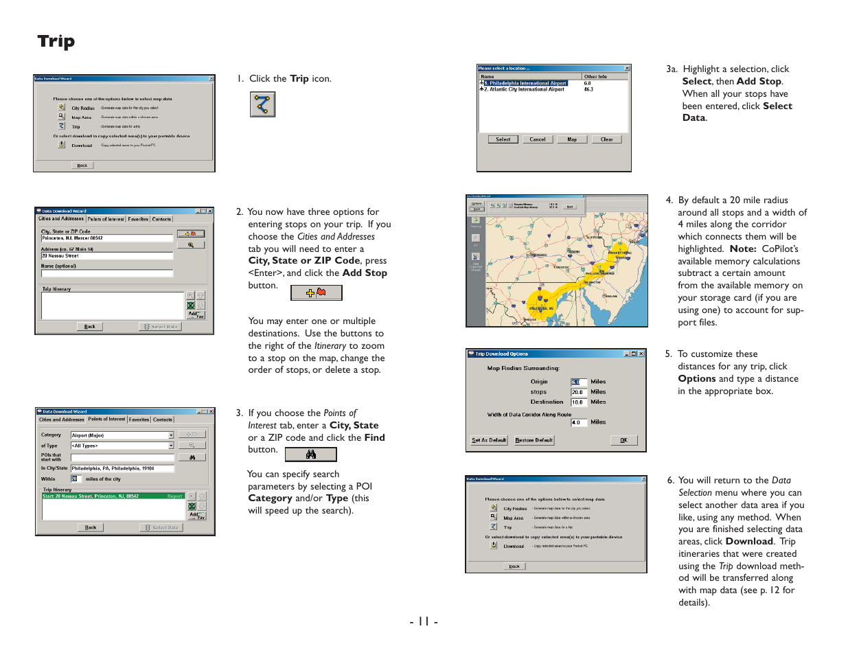 Trip | ALK Technologies Pocket PC 6 User Manual | Page 13 / 57
