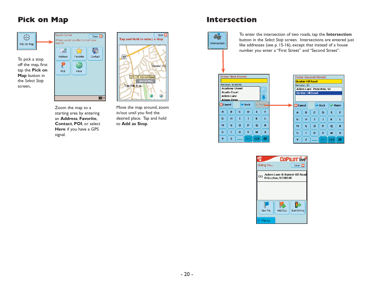 Pick on map | ALK Technologies Pocket PC 6 User Manual | Page 22 / 57