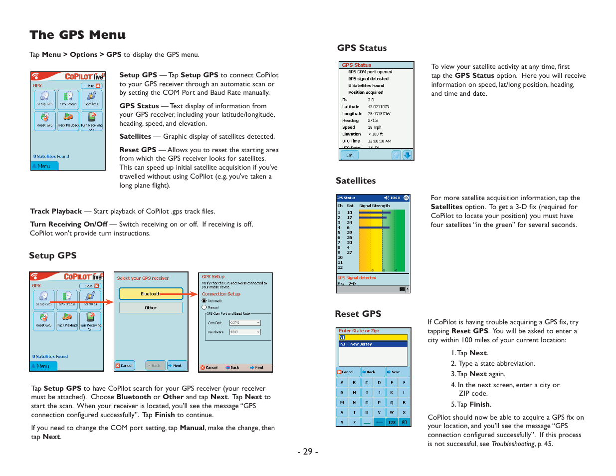 The gps menu | ALK Technologies Pocket PC 6 User Manual | Page 31 / 57