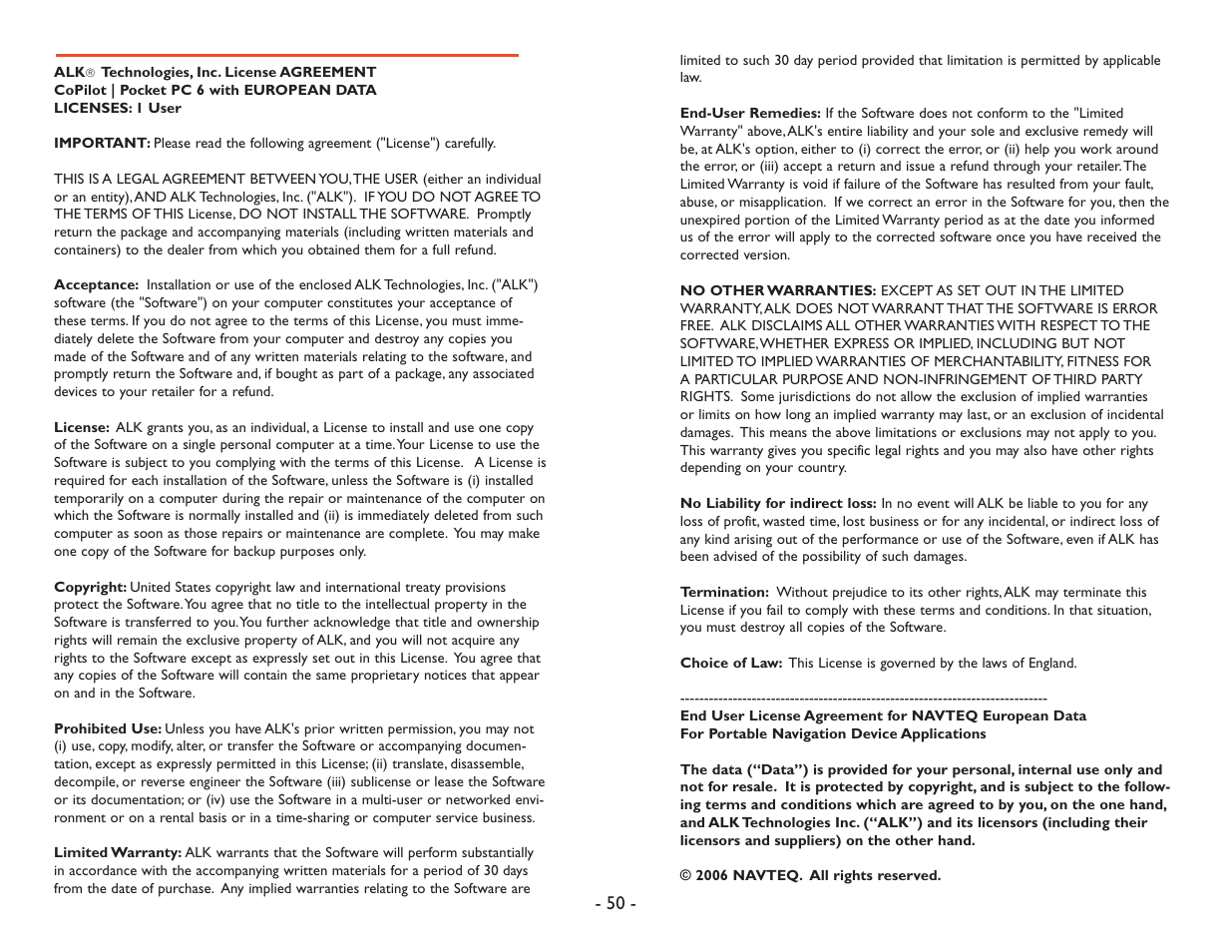ALK Technologies Pocket PC 6 User Manual | Page 52 / 57