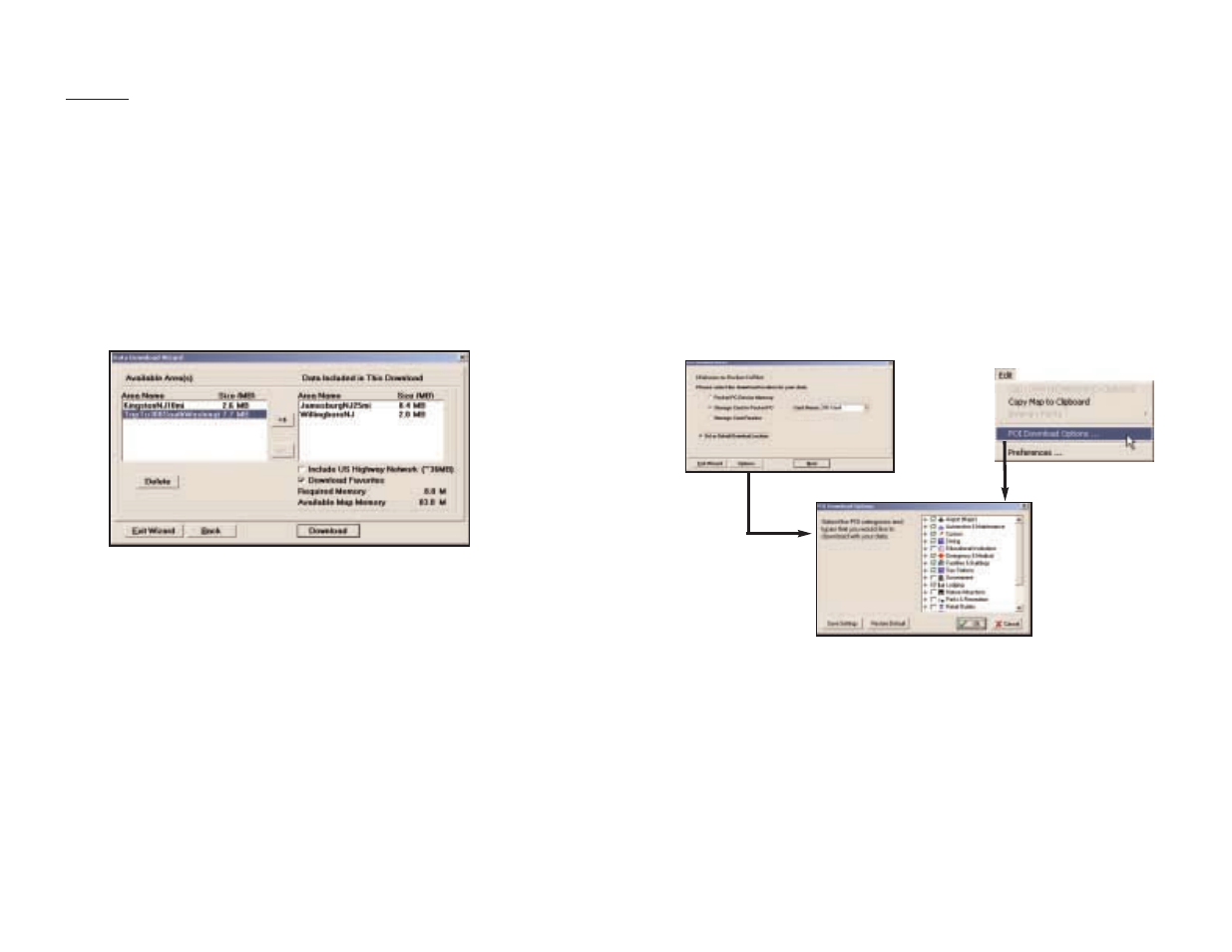 Data download, Poi download options, Trip transfer | ALK Technologies Pocket PC 4 User Manual | Page 16 / 43