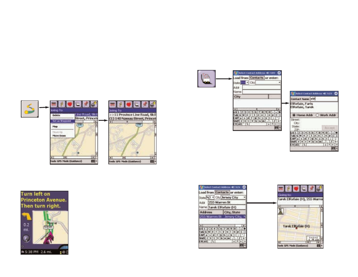 Trip editing and waypoints, Getting eta’s and distances, Contact integration | ALK Technologies Pocket PC 4 User Manual | Page 23 / 43