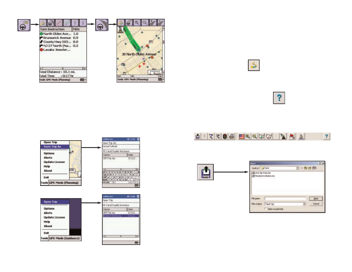 Trip planning on your desktop, Saving and loading trip itineraries | ALK Technologies Pocket PC 4 User Manual | Page 31 / 43