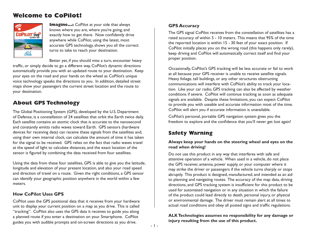 Welcome to copilot | ALK Technologies CoPilot Symbian S60 User Manual | Page 3 / 51