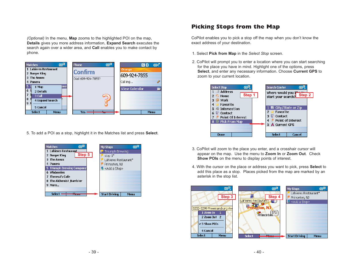 Picking stops from the map | ALK Technologies CoPilot Truck User Manual | Page 22 / 43