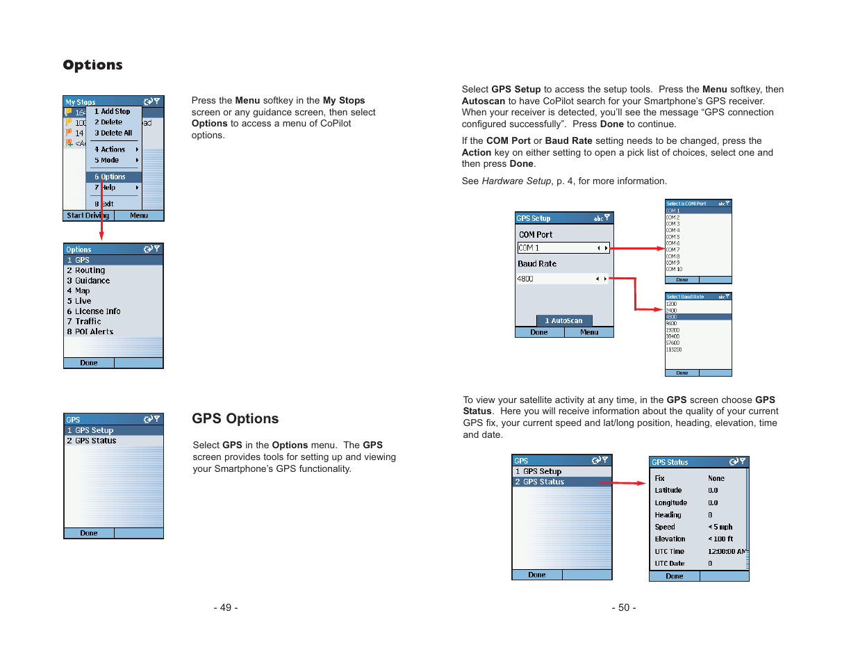 Options, Gps options | ALK Technologies CoPilot Truck User Manual | Page 27 / 43