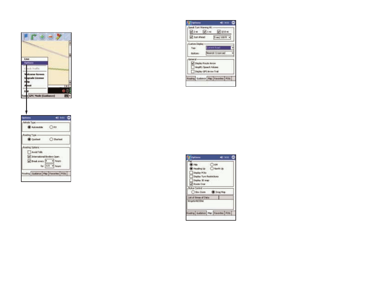 Tools menu options, Guidance, Routing | ALK Technologies PC5 User Manual | Page 33 / 63