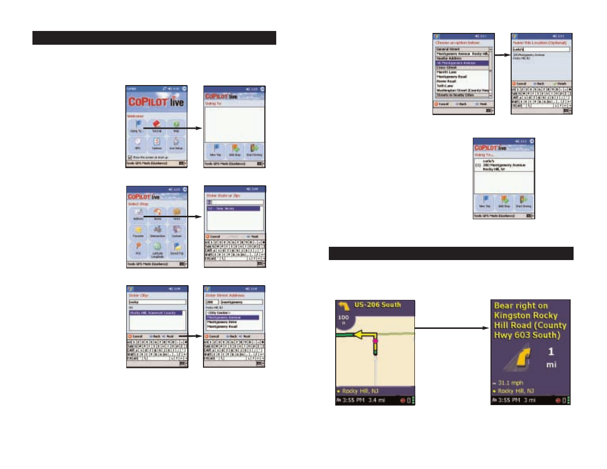 Enter an address, Start driving | ALK Technologies PC5 User Manual | Page 6 / 63