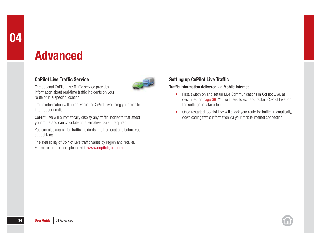 Advanced | ALK Technologies COPILOT LIVE 7 User Manual | Page 34 / 56