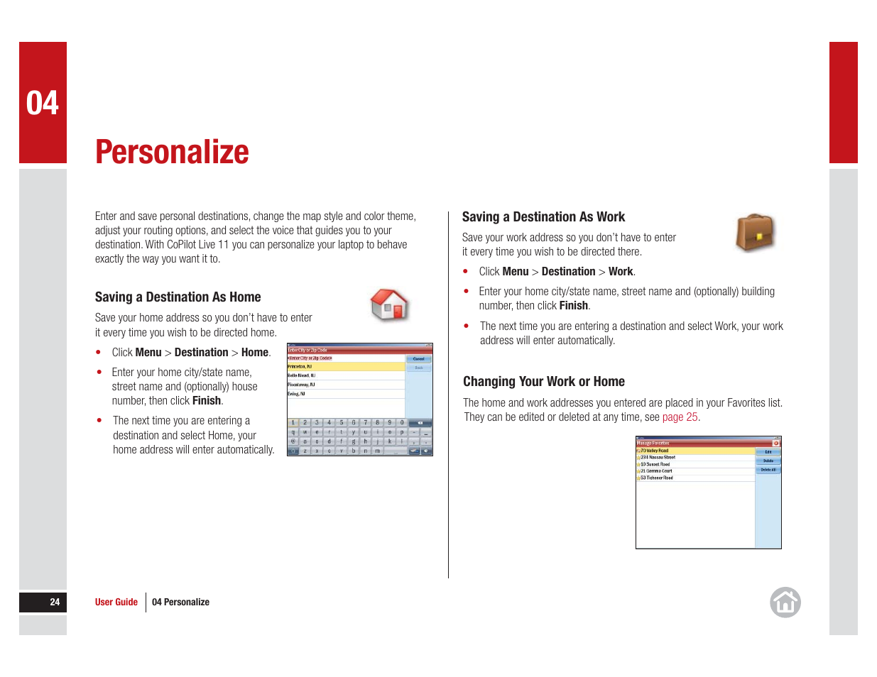 Personalize, In addition | ALK Technologies CoPilot Live 11 User Manual | Page 24 / 43