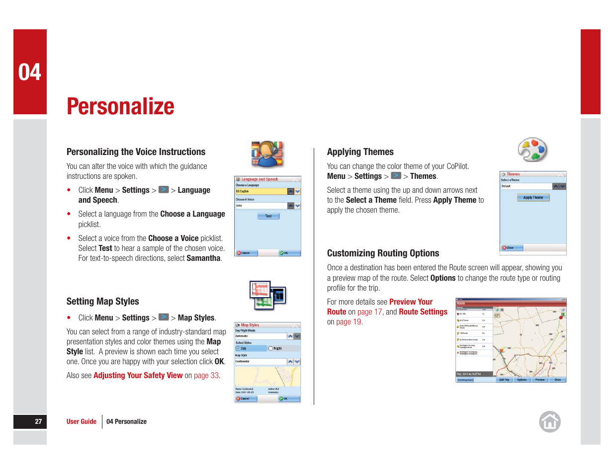 Setting map styles, For details, Personalize | ALK Technologies CoPilot Live 11 User Manual | Page 27 / 43