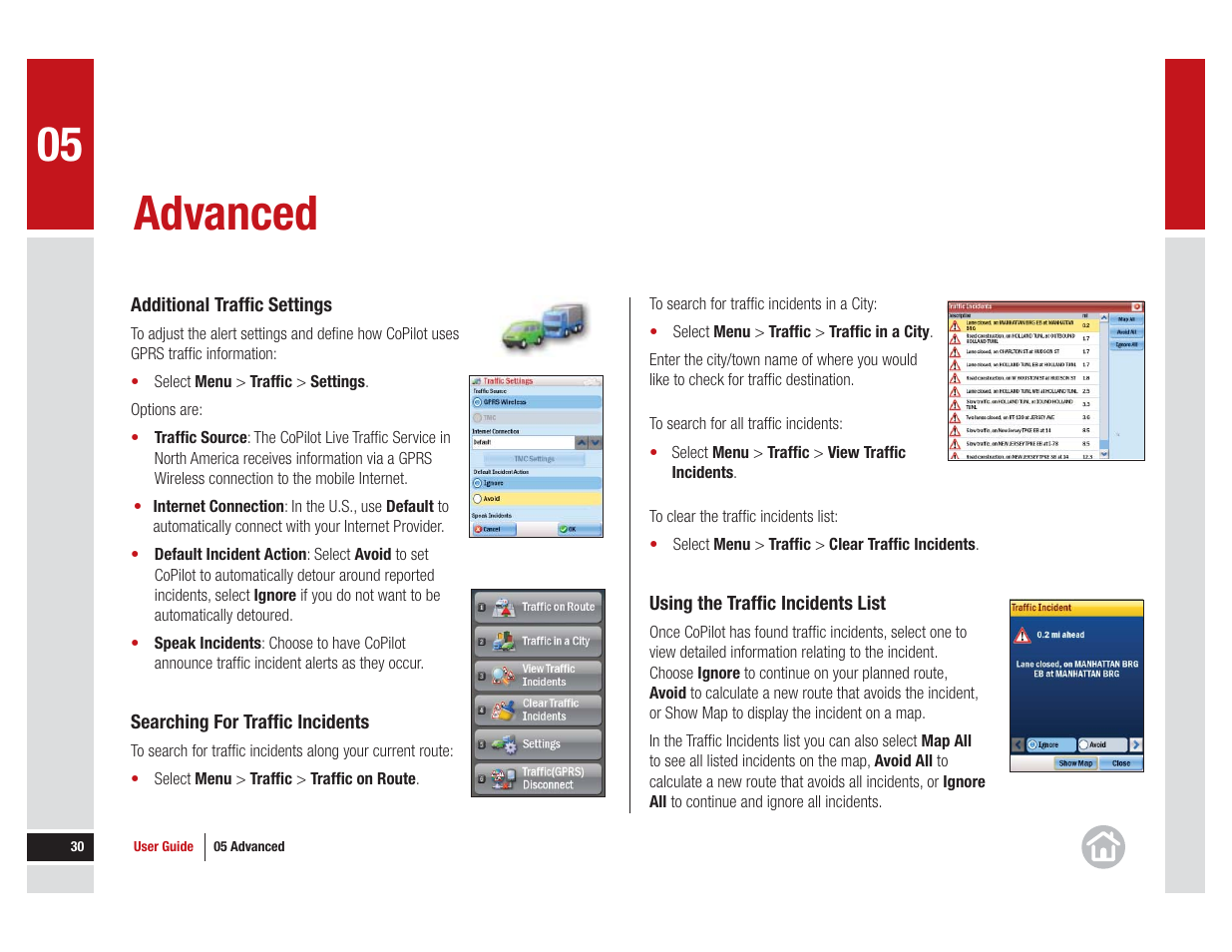 Advanced | ALK Technologies CoPilot Live 11 User Manual | Page 30 / 43