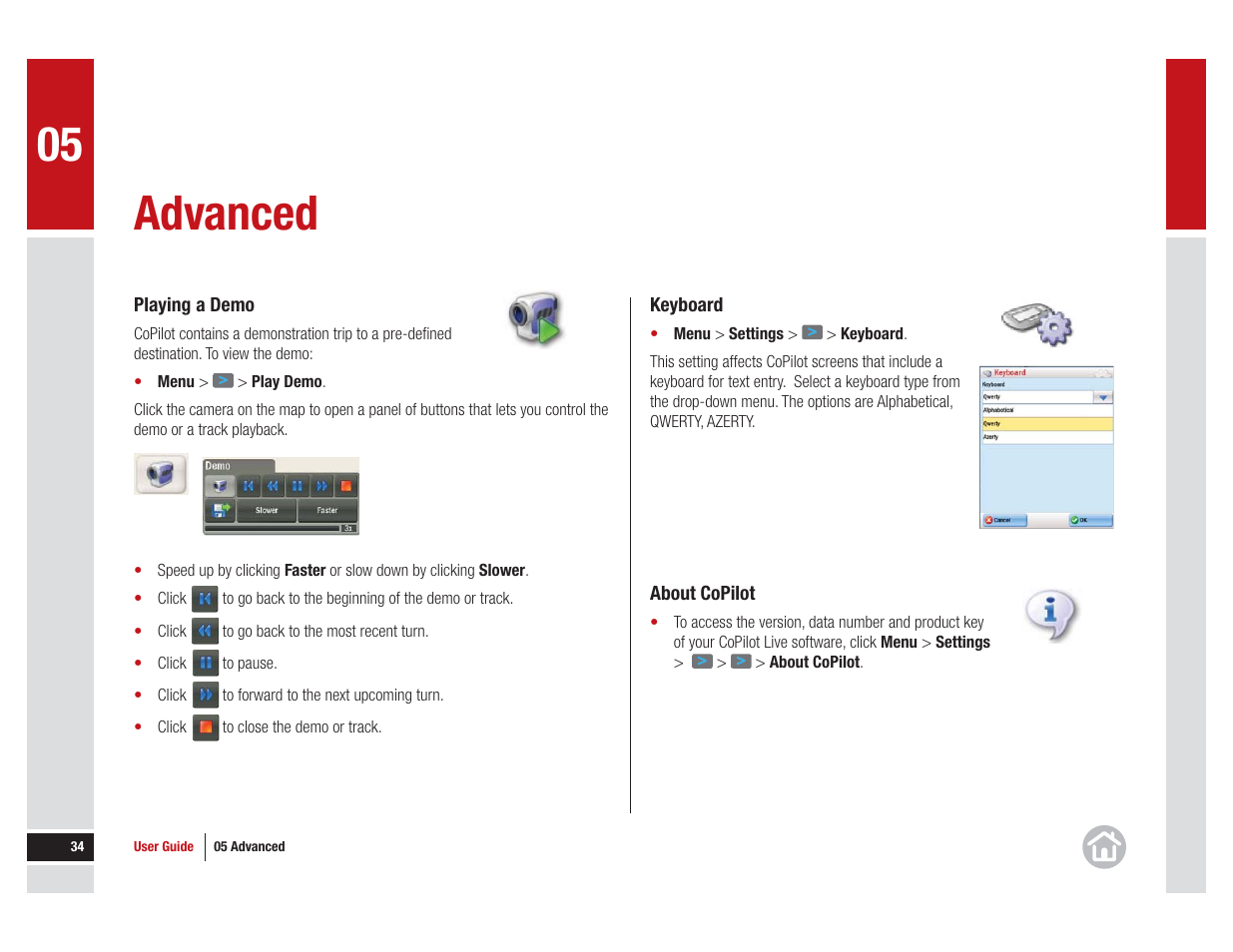 Advanced | ALK Technologies CoPilot Live 11 User Manual | Page 34 / 43