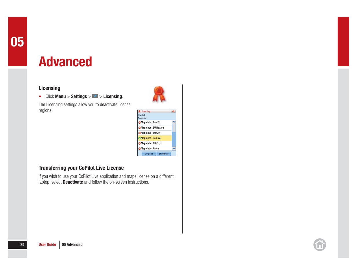 Advanced | ALK Technologies CoPilot Live 11 User Manual | Page 35 / 43